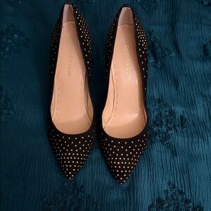 Enzo Angiolini Black Heels with Gold Studs